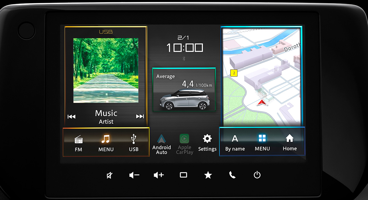 Suzuki Swift Innenraum mit 9-Zoll HD-Touchscreen